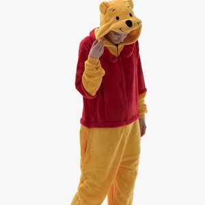 Winnie the Pooh Plush Hooded Onesie - Red & Yellow